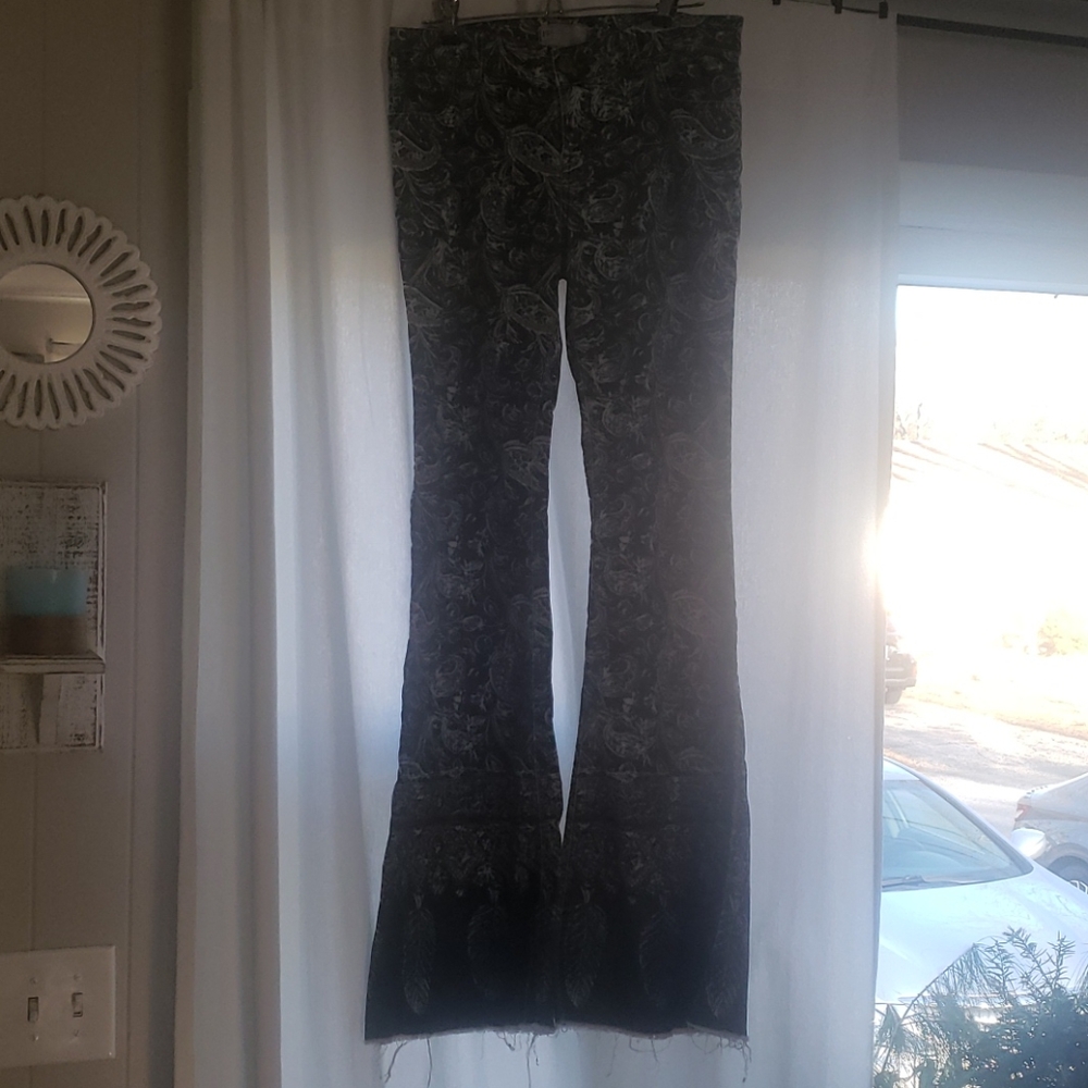 Free people printed flare corduroys